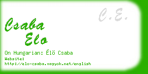 csaba elo business card